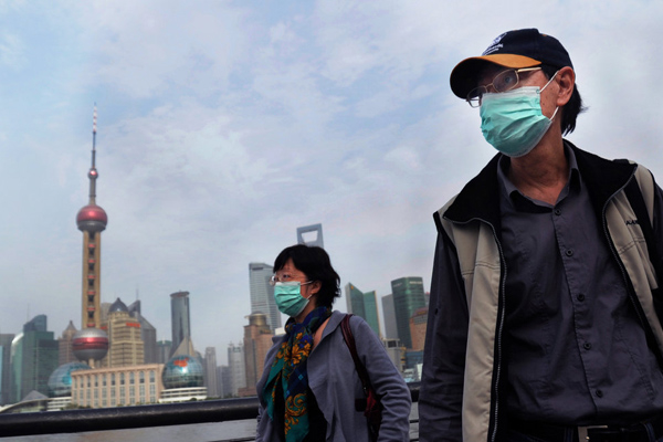 上海空气遭北方沙尘严重污染