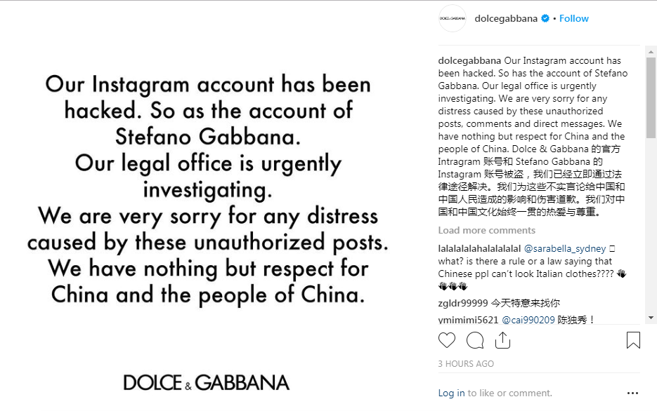 Dolce \u0026 Gabbana Reponds to 'Racist 