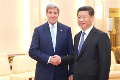 President Xi Jinping meets with John Kerry, U.S. Secretary of States on May 17