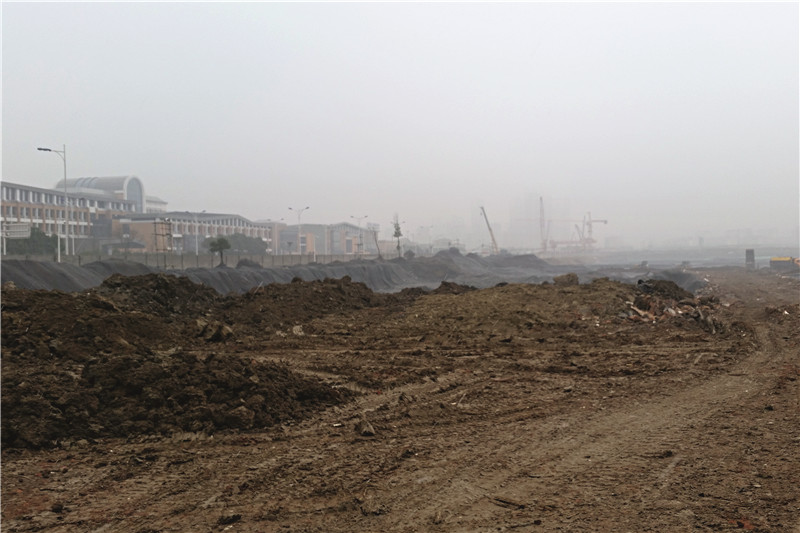 The plot of land across from Changzhou Foreign Language School, in Jiangsu, where the local government has been burying tainted soil to keep it from fouling the air