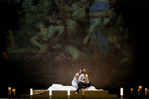 Romeo (Sébastien Guèze) bids Juliet (Vannina Santoni) farewell before he is exiled in Gounod’s Romeo et Juliette in Le French May Festival