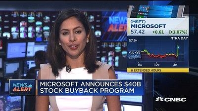 微软上调股息 将回购400亿美元股票