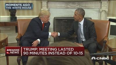 特朗普与奥巴马在白宫面谈
