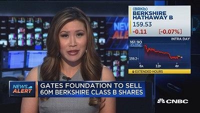 盖茨基金会将在未来三年售出6000万股巴菲特所赠B级股