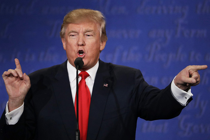 Donald Trump speaks at the third presidential debate in Las Vegas on Oct. 19. China is closely watching to see whether Trump, since elected U.S. president, will follow through with his campaign pledges to establish a more-protectionist China policy. Photo: IC