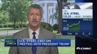 特朗普责令调查钢铁进口 美国钢铁公司股价大涨
