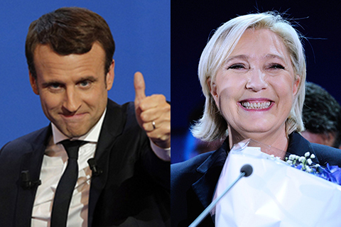 马克龙勒庞跻身法国总统决选 主流政党全遭淘汰