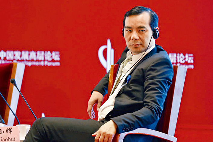 Wu Xiaohui, chairman of Anbang Insurance Group Co., attends the China Development Forum in Beijing on March 18. Photo: Visual China