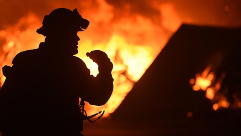 美国加州发生森林火灾 过火面积超过6000英亩