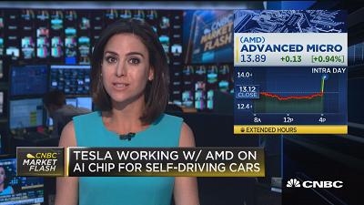 消息称特斯拉与AMD合作研发自动驾驶汽车AI芯片