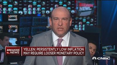 耶伦：低通胀率若持续 美联储政策可能更宽松