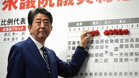 日本自民党再度获胜 安倍晋三将连任首相