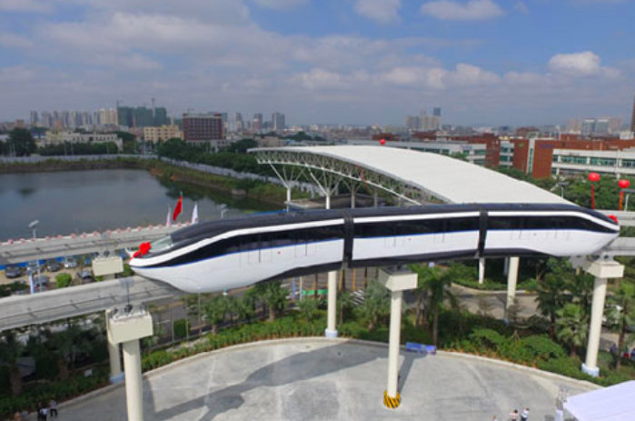 A monorail testing system at BYD's plant in the Pingshan district of Shenzhen debuted in October of 2016. Photo: BYD