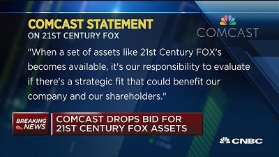 Comcast放弃收购福克斯 迪士尼仍在洽谈