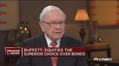 巴菲特：长期上我会选择持有股票而非债券