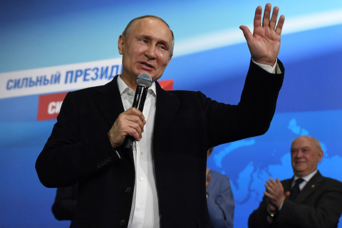 普京第四度当选俄罗斯总统 得票率约七成六