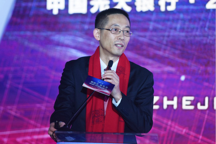 Shi Yigong, one of seven co-founders of Westlake University in Hangzhou, gives a speech in the city on Dec. 7. Photo: VCG