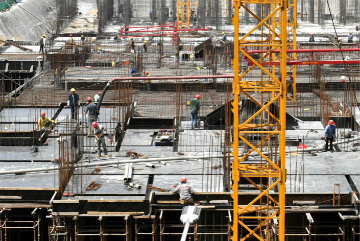 A construction site is seen in Fuzhou, Fujian province, on March 14. Photo: VCG