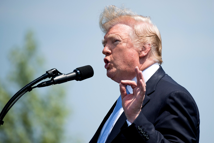 U.S. President Donald Trump at a speech on May 15 in Washington, D.C. Photo: VCG