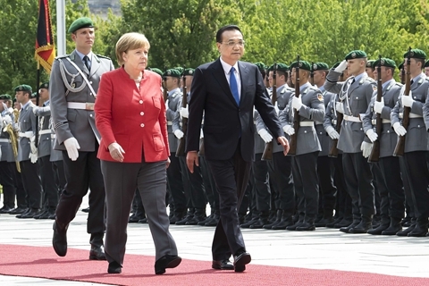 Chinese Premier Li Keqiang arrived at Berlin on July 9. Photo: Xinhua