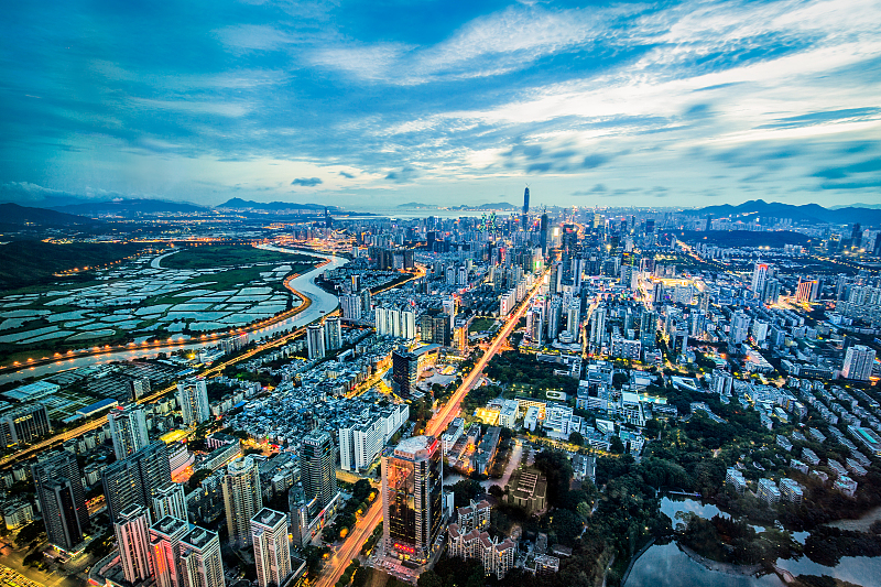 Tech boomtown Shenzhen, in China's southeastern Guangdong province, is a key city in the Guangdong-Hong Kong-Macau Bay Area. Photo: VCG