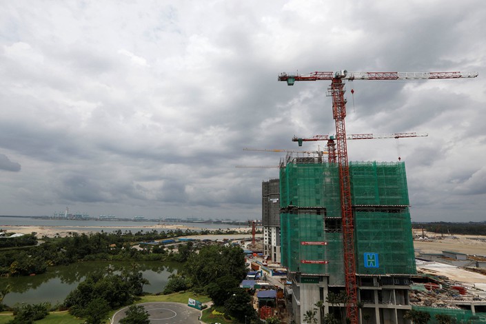 A view of the construction at Country Garden’s Forest City project in Johor Bahru, Malaysia, in February 2017. Photo: VCG