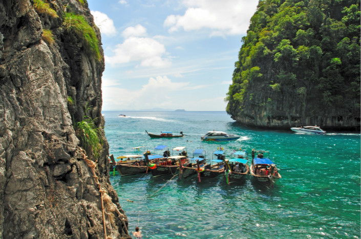 Tourist boats at Thailand resort destination of Phuket. Photo: VCG