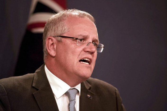 Prime Minister Scott Morrison says Australia doesn't have to choose between the United States and China. Photo: Ben Rushton/AFR