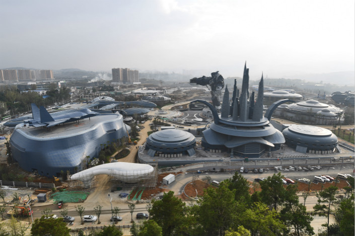 The construction site of East Valley of Science and Fantasy, a virtual-reality theme park, is seen in Guiyang, Guizhou province, on Oct. 26. Photo: IC