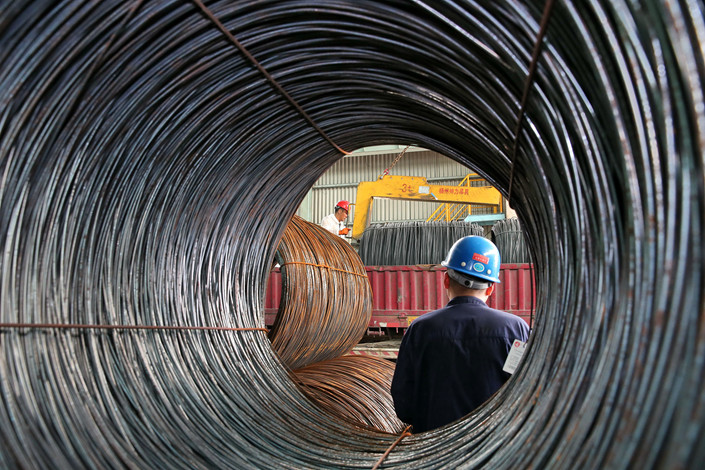 The workshop of a steel business is seen in Nantong, Jiangsu province, on July 3. Photo: VCG