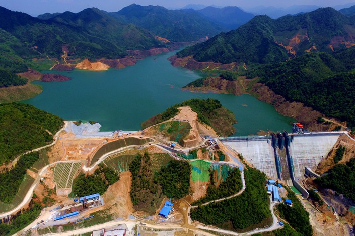 The main project of the Mangshan Reservoir in Chenzhou, Hunan province, on Sunday. Photo: VCG