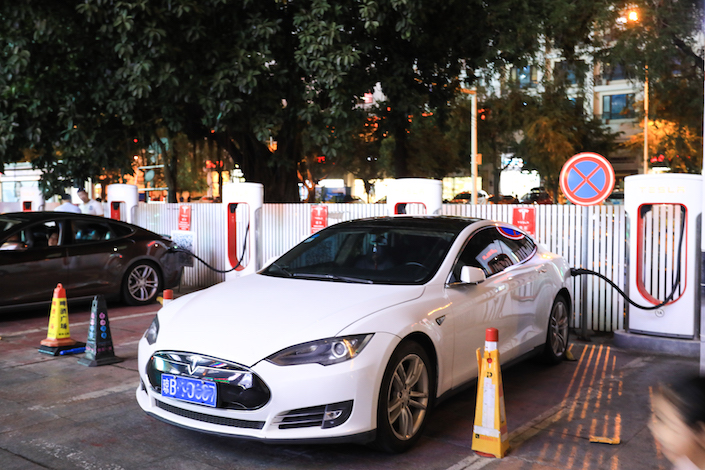 A Tesla in a state of non-explosion. Photo: IC