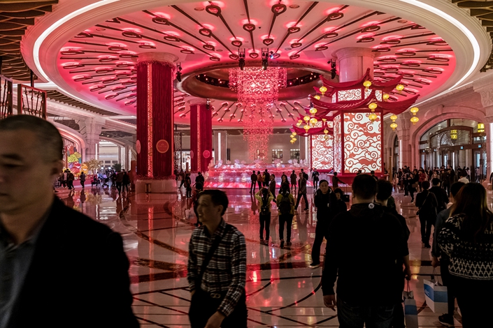 The interior of the Galaxy Macau casino and hotel in Macau, China, on Feb. 24, 2018. Photo: VCG
