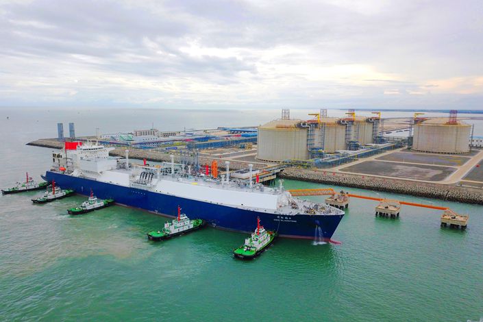 A liquefied natural gas terminal at the port of Tieshan in South China's Guangxi Zhuang autonomous region receives a shipment from Australia in July 2018. Photo: IC Photo