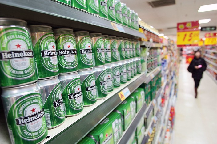 Heineken beer on sale at a supermarket in Shanghai.Photo: IC Photo