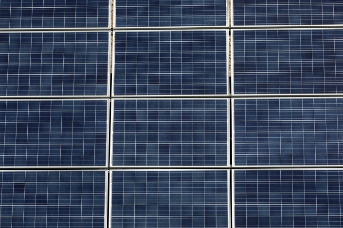 Photovoltaic panels at a solar power station operated by Huanghe Hydropower. Photo: Bloomberg