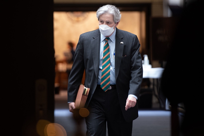 U.S. Senator John Kennedy, Republican of Louisiana, leaves following the weekly Republican policy luncheon on Capitol Hill in Washington on May 5. Photo: Bloomberg
