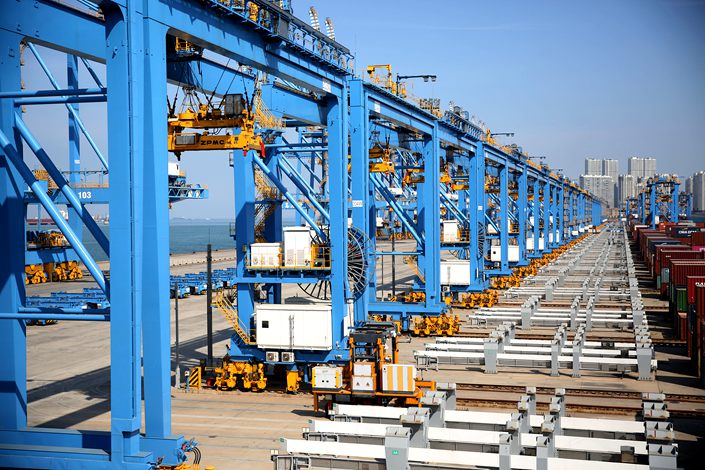 The Port of Qingdao’s automatic shipping container terminal, Oct. 8.