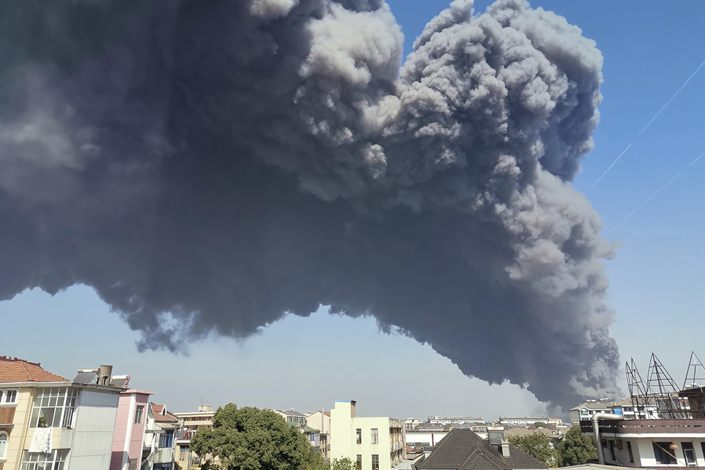 Satellite data showed smoke from the explosion had blown southwest to the nearby city of Shangrao about 120 kilometers away in adjacent Jiangxi province.