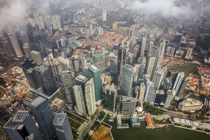 Skyscrapers tower above the central business district near Marina Bay in Singapore in July 2015.  Photo: Bloomberg