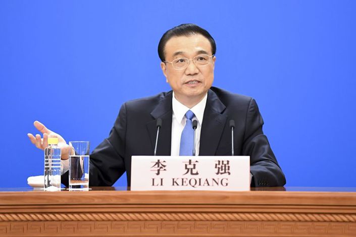 Premier Li Keqiang attends a press conference on March 11. Photo: Xinhua