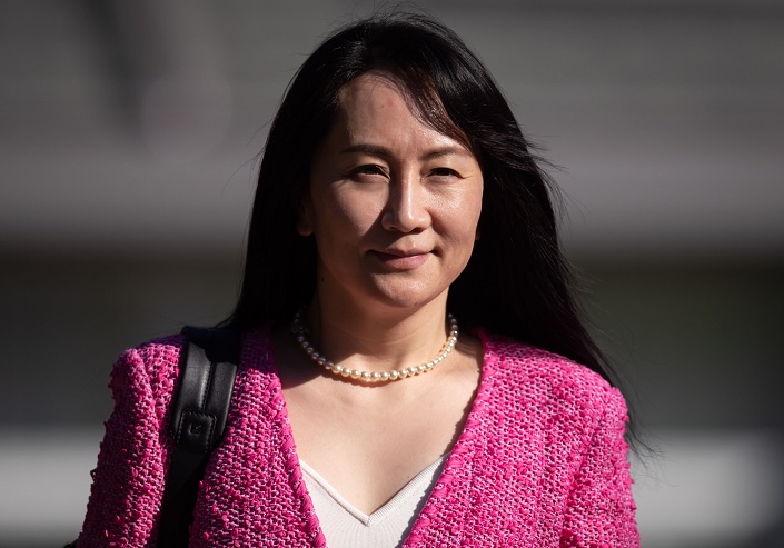 Huawei CFO Meng Wanzhou leaves her home to attend a hearing at the Supreme Court in Vancouver, Canada, on April 19. Photo: Bloomberg