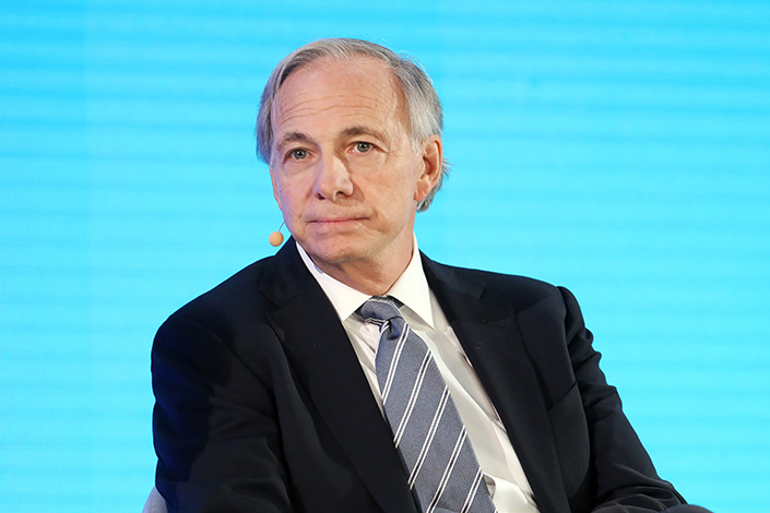 Ray Dalio, founder of Bridgewater Associates, pauses during a panel discussion at the Bloomberg New Economy Forum in Beijing, on Nov. 21, 2019. Photo: VCG