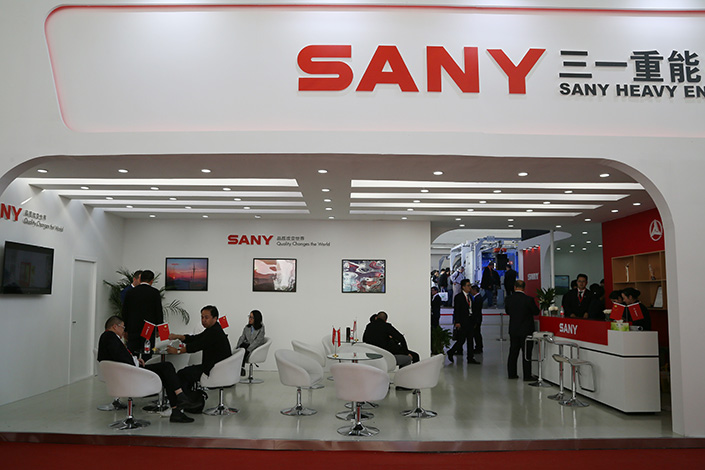 A Sany booth at a Beijing expo in October 2018. Photo: VCG