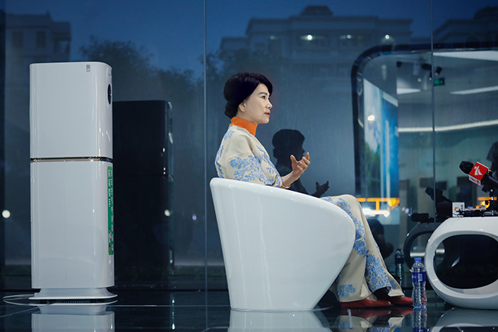 Dong Mingzhu, CEO of Gree Electric, answers questions in an interview in June 2020 in Zhuhai, South China’s Guangdong province. Photo: VCG