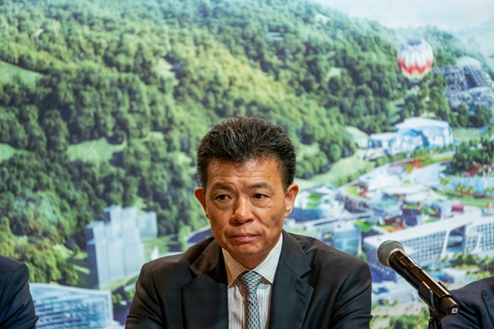 Kwok Ying Shing, chairman and co-founder of Kaisa Group Holdings, pauses during a news conference in Hong Kong on March 26, 2019. Photo: Bloomberg