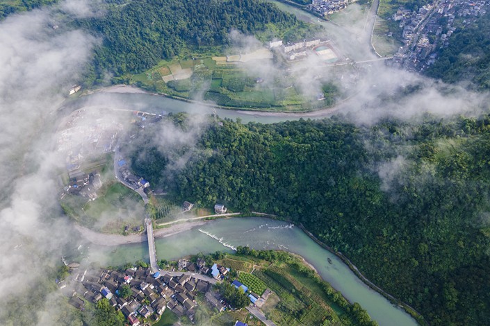 The town of Aizhai in the Xiangxi Tujia and Miao autonomous prefecture, Central China’s Hunan Province, in July 2020. Photo: VCG