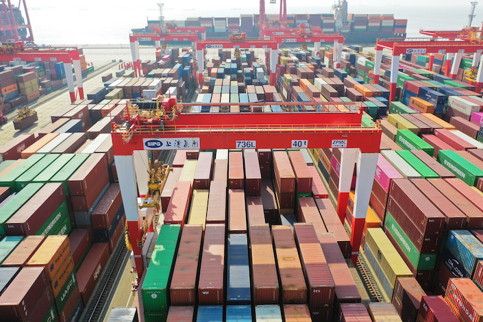 A container terminal at Shanghai Yangshan Port Dec. 7.