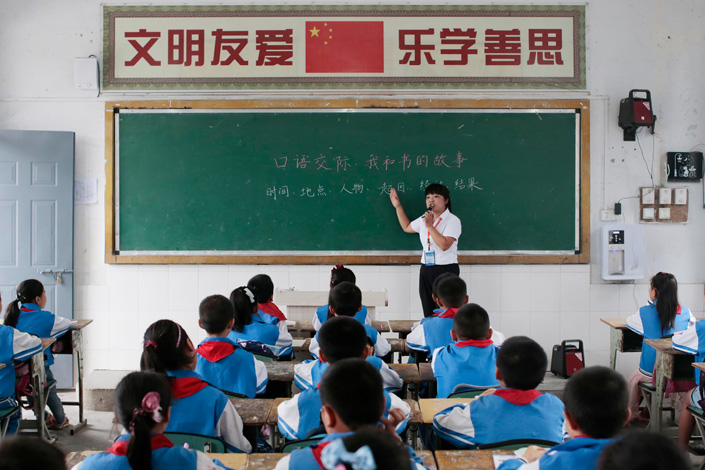 Pupils take a class in Southwest China’s Sichuan province in 2017. Photo: VCG