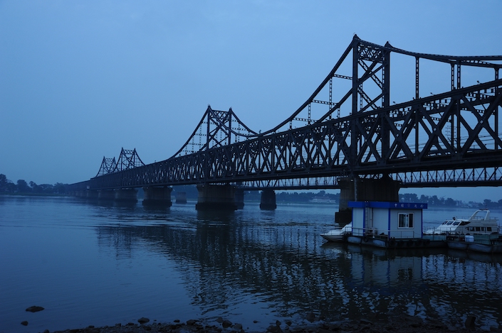 The bridge across the Amnok River on the China–North Korea border